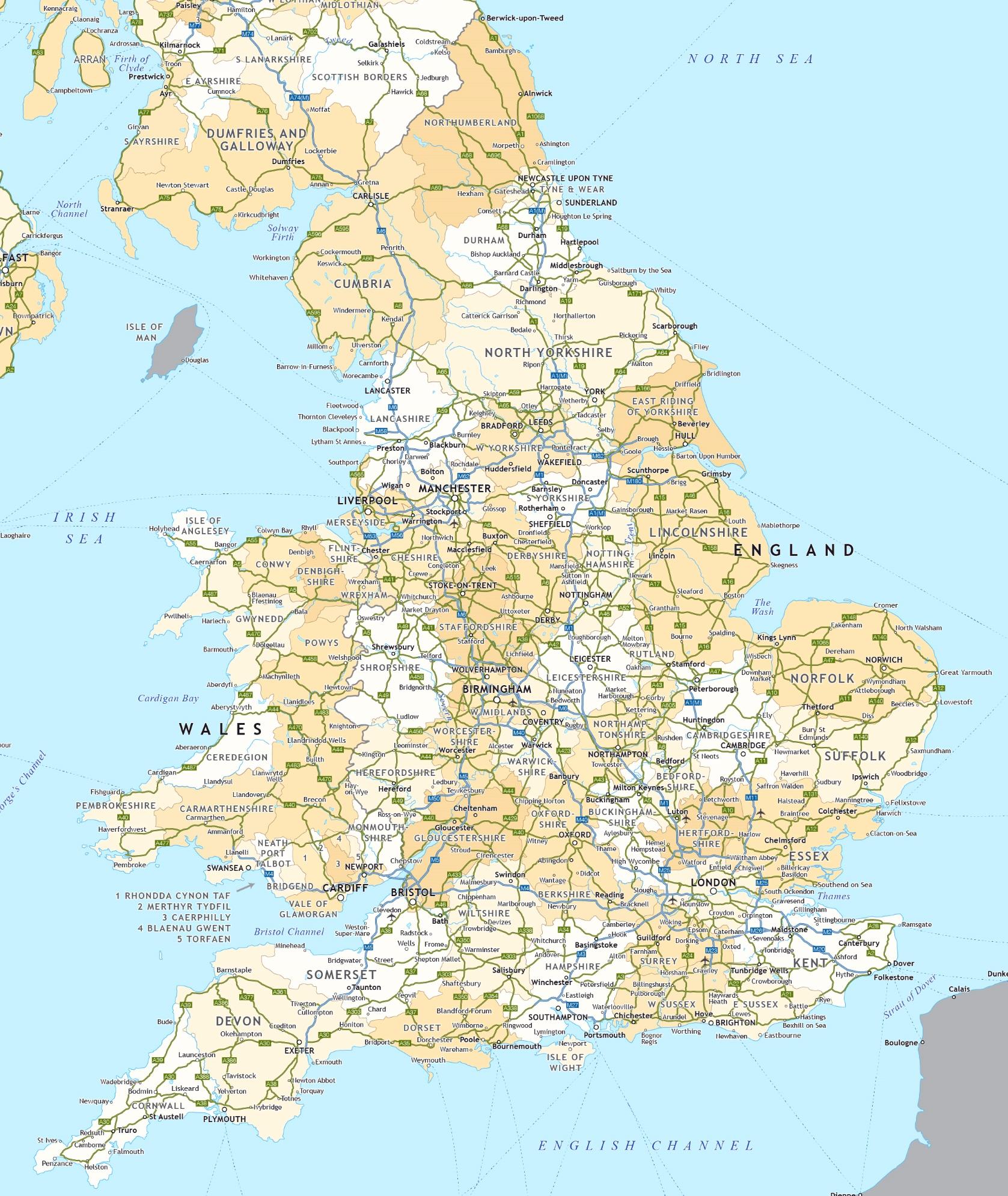 United Kingdom (uk) Road Map 